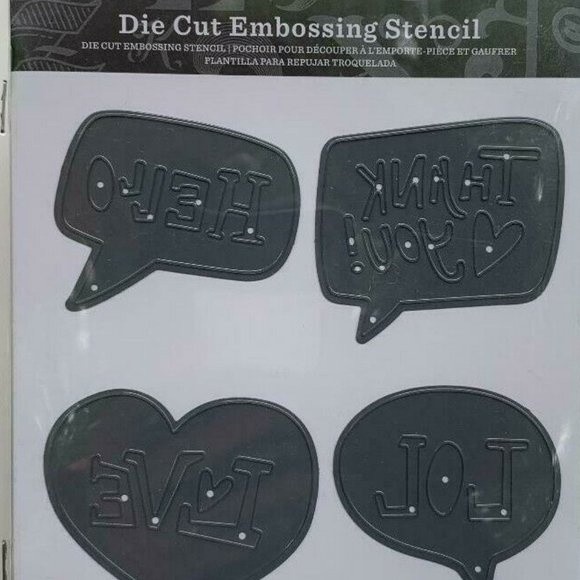 Die Cut Embossing Stencil Hello Thank You Paper Crafts Scrapbook Card Ma… - Picture 1 of 7